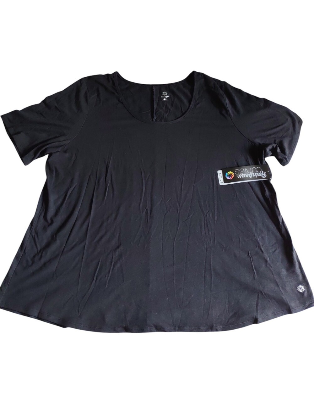 Rainbeau Curves Active Size 26-28 Black Short Sleeve Nancy Tee